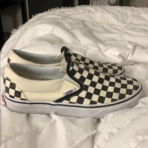 Women's Checkerboard Slip-On Vans Size 7